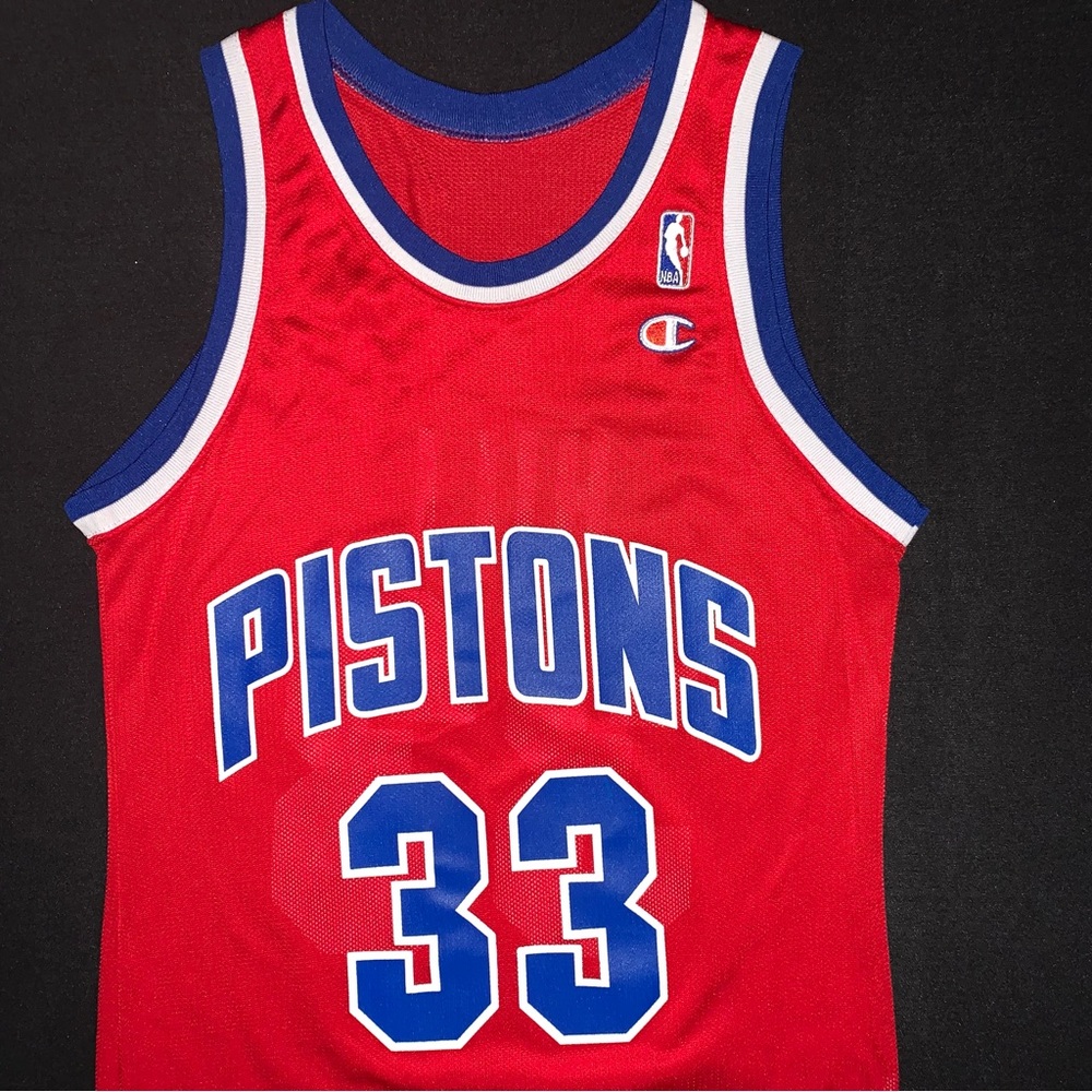 Vintage Champion Grant Hill Detroit Pistons #33 Red Alternate Jersey 36 Men’s S